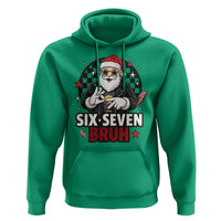 Six Seven Bruh Christmas Meme Hoodie Cool Santa 67 Hand Sign Street Style Vibes - Wonder Print Shop