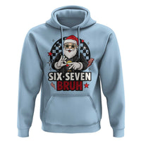 Six Seven Bruh Christmas Meme Hoodie Cool Santa 67 Hand Sign Street Style Vibes - Wonder Print Shop