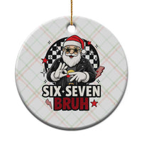 Six Seven Bruh Christmas Meme Ceramic Ornament Cool Santa 67 Hand Sign Street Style Vibes - Wonder Print Shop