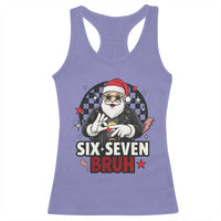 Six Seven Bruh Christmas Meme Racerback Tank Top Cool Santa 67 Hand Sign Street Style Vibes - Wonder Print Shop