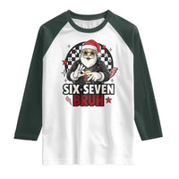 Six Seven Bruh Christmas Meme Raglan Shirt Cool Santa 67 Hand Sign Street Style Vibes - Wonder Print Shop