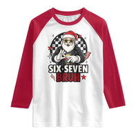 Six Seven Bruh Christmas Meme Raglan Shirt Cool Santa 67 Hand Sign Street Style Vibes - Wonder Print Shop