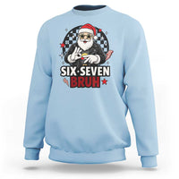 Six Seven Bruh Christmas Meme Sweatshirt Cool Santa 67 Hand Sign Street Style Vibes - Wonder Print Shop