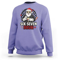 Six Seven Bruh Christmas Meme Sweatshirt Cool Santa 67 Hand Sign Street Style Vibes - Wonder Print Shop
