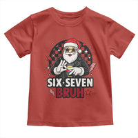 Six Seven Bruh Christmas Meme Toddler T Shirt Cool Santa 67 Hand Sign Street Style Vibes - Wonder Print Shop