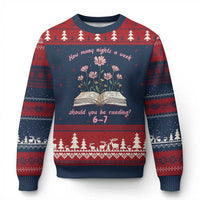 How Many Nights a Week Should You Be Reading 6 7 Ugly Christmas Sweater Aesthetic Floral Book - Wonder Print Shop