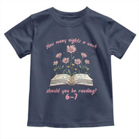 How Many Nights a Week Should You Be Reading 6 7 Toddler T Shirt Aesthetic Floral Book - Wonder Print Shop