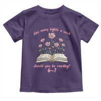 How Many Nights a Week Should You Be Reading 6 7 Toddler T Shirt Aesthetic Floral Book - Wonder Print Shop