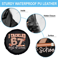 I Tackled 67 Days of School Spare Tire Cover Funny Six Seven Meme Football Lover Milestone - Wonder Print Shop
