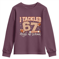 I Tackled 67 Days of School Youth Sweatshirt Funny Six Seven Meme Football Lover Milestone - Wonder Print Shop