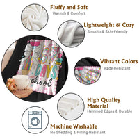 67 Days of School Throw Blanket Six Seven Cute Girly Pencil and Bow for Students Teachers - Wonder Print Shop