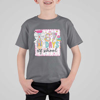 67 Days of School T Shirt For Kid Six Seven Cute Girly Pencil and Bow for Students Teachers - Wonder Print Shop