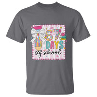 67 Days of School T Shirt Six Seven Cute Girly Pencil and Bow for Students Teachers - Wonder Print Shop