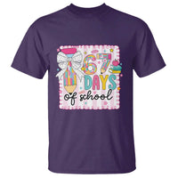 67 Days of School T Shirt Six Seven Cute Girly Pencil and Bow for Students Teachers - Wonder Print Shop