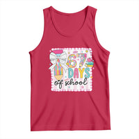 67 Days of School Tank Top Six Seven Cute Girly Pencil and Bow for Students Teachers - Wonder Print Shop