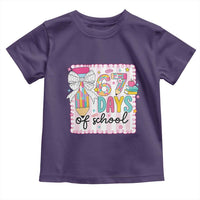 67 Days of School Toddler T Shirt Six Seven Cute Girly Pencil and Bow for Students Teachers - Wonder Print Shop