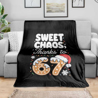 Sweet Chaos Thanks to 67 Throw Blanket Funny Christmas Cookie Meme with Sprinkles - Wonder Print Shop