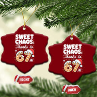 Sweet Chaos Thanks to 67 Ceramic Ornament Funny Christmas Cookie Meme with Sprinkles - Wonder Print Shop
