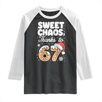 Sweet Chaos Thanks to 67 Raglan Shirt Funny Christmas Cookie Meme with Sprinkles - Wonder Print Shop