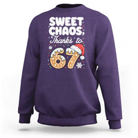 Sweet Chaos Thanks to 67 Sweatshirt Funny Christmas Cookie Meme with Sprinkles - Wonder Print Shop