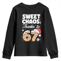 Sweet Chaos Thanks to 67 Youth Sweatshirt Funny Christmas Cookie Meme with Sprinkles - Wonder Print Shop