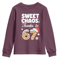 Sweet Chaos Thanks to 67 Youth Sweatshirt Funny Christmas Cookie Meme with Sprinkles - Wonder Print Shop
