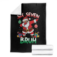 Six Seven Bruh Christmas Throw Blanket Funny Dabbing Santa 67 Meme Holiday Gag Gift - Wonder Print Shop