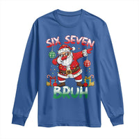 Six Seven Bruh Christmas Long Sleeve Shirt Funny Dabbing Santa 67 Meme Holiday Gag Gift - Wonder Print Shop