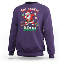 Six Seven Bruh Christmas Sweatshirt Funny Dabbing Santa 67 Meme Holiday Gag Gift - Wonder Print Shop