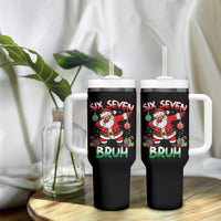 Six Seven Bruh Christmas Tumbler With Handle Funny Dabbing Santa 67 Meme Holiday Gag Gift - Wonder Print Shop