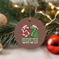 Funny 67 Bruh Christmas Ceramic Ornament Candy Cane and Xmas Tree Six Seven Meme Holiday Lights - Wonder Print Shop