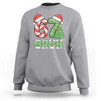 Funny 67 Bruh Christmas Sweatshirt Candy Cane and Xmas Tree Six Seven Meme Holiday Lights - Wonder Print Shop