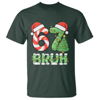 Funny 67 Bruh Christmas T Shirt Candy Cane and Xmas Tree Six Seven Meme Holiday Lights - Wonder Print Shop