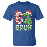 Funny 67 Bruh Christmas T Shirt Candy Cane and Xmas Tree Six Seven Meme Holiday Lights - Wonder Print Shop
