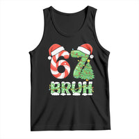 Funny 67 Bruh Christmas Tank Top Candy Cane and Xmas Tree Six Seven Meme Holiday Lights - Wonder Print Shop