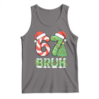 Funny 67 Bruh Christmas Tank Top Candy Cane and Xmas Tree Six Seven Meme Holiday Lights - Wonder Print Shop