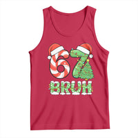 Funny 67 Bruh Christmas Tank Top Candy Cane and Xmas Tree Six Seven Meme Holiday Lights - Wonder Print Shop