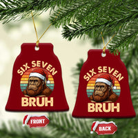 Six Seven Bruh Meme Christmas Bigfoot Ceramic Ornament 67 Sasquatch Santa Retro Holiday - Wonder Print Shop