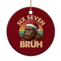 Six Seven Bruh Meme Christmas Bigfoot Ceramic Ornament 67 Sasquatch Santa Retro Holiday - Wonder Print Shop