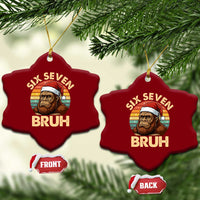 Six Seven Bruh Meme Christmas Bigfoot Ceramic Ornament 67 Sasquatch Santa Retro Holiday - Wonder Print Shop
