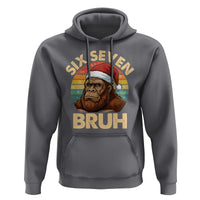 Six Seven Bruh Meme Christmas Bigfoot Hoodie 67 Sasquatch Santa Retro Holiday - Wonder Print Shop