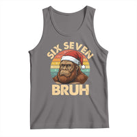 Six Seven Bruh Meme Christmas Bigfoot Tank Top 67 Sasquatch Santa Retro Holiday - Wonder Print Shop