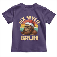 Six Seven Bruh Meme Christmas Bigfoot Toddler T Shirt 67 Sasquatch Santa Retro Holiday - Wonder Print Shop