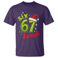 Six Seven Christmas Meme T Shirt Funny Green Grinchy 6 7 with Santa Hat - Wonder Print Shop