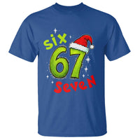 Six Seven Christmas Meme T Shirt Funny Green Grinchy 6 7 with Santa Hat - Wonder Print Shop