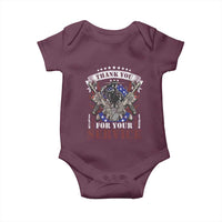 Patriotic Memorial Day Baby Onesie Thank You For Your Service Veterans Remembrance