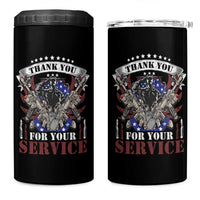 Patriotic Memorial Day 4 in 1 Can Cooler Tumbler Thank You For Your Service Veterans Remembrance