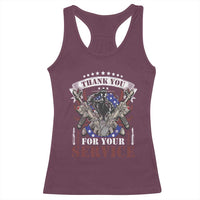 Patriotic Memorial Day Racerback Tank Top Thank You For Your Service Veterans Remembrance