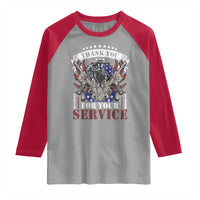Patriotic Memorial Day Raglan Shirt Thank You For Your Service Veterans Remembrance
