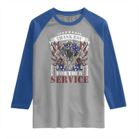 Patriotic Memorial Day Raglan Shirt Thank You For Your Service Veterans Remembrance
